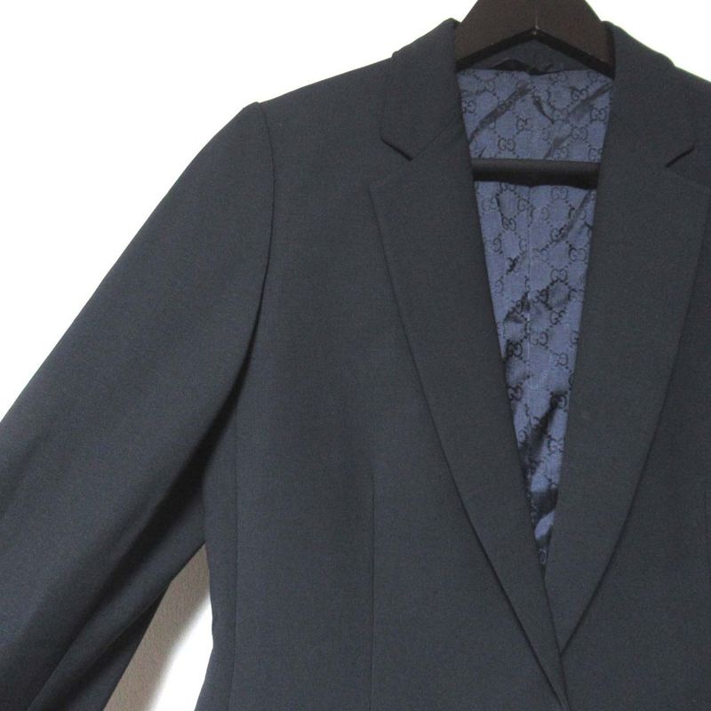 Gucci Tom Ford Period Tailored Jacket + Wrap Skirt Suit Setup Size 42/40 Black