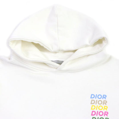 DIOR Homme 24SS 413j646a0531 Cotton Multi Logo Oversized Pullover Hoodie White