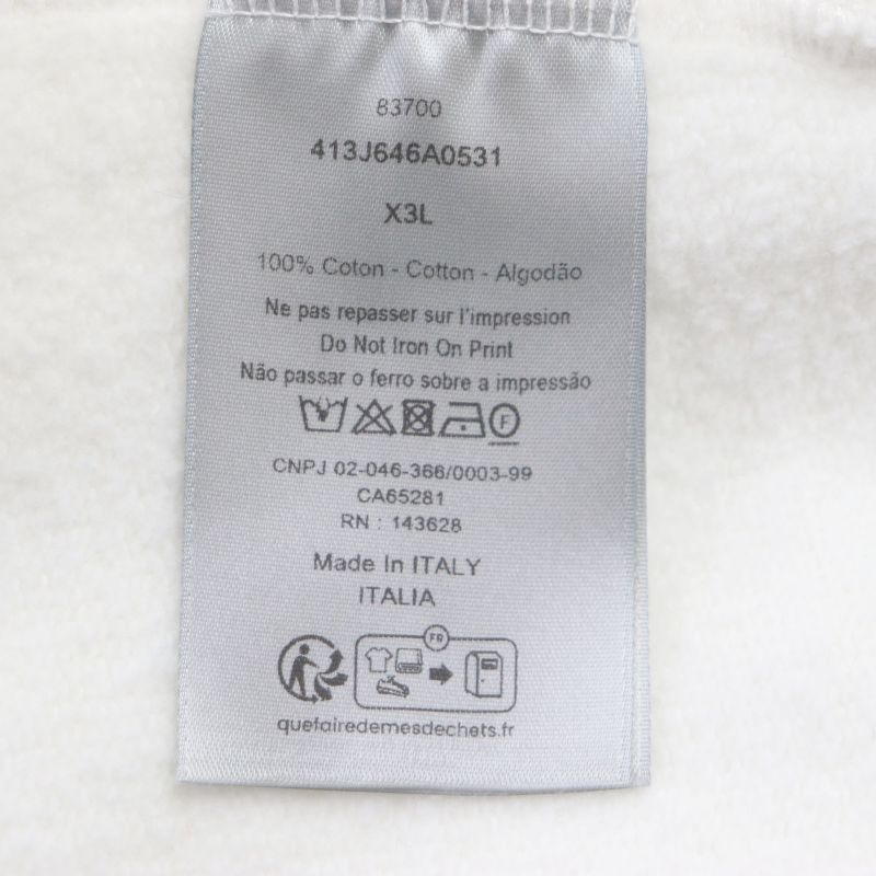 DIOR Homme 24SS 413j646a0531 Cotton Multi Logo Oversized Pullover Hoodie White