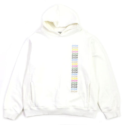 DIOR Homme 24SS 413j646a0531 Cotton Multi Logo Oversized Pullover Hoodie White