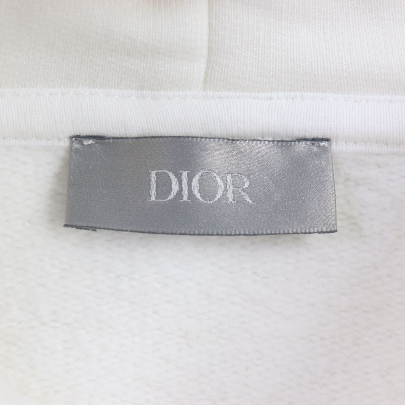 DIOR Homme 24SS 413j646a0531 Cotton Multi Logo Oversized Pullover Hoodie White