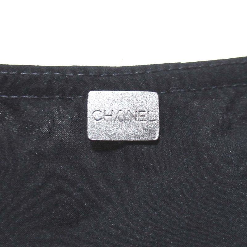 00c Chanel Vintage Pile Cutout Knee Length Sleeveless Dress Size 42 Black