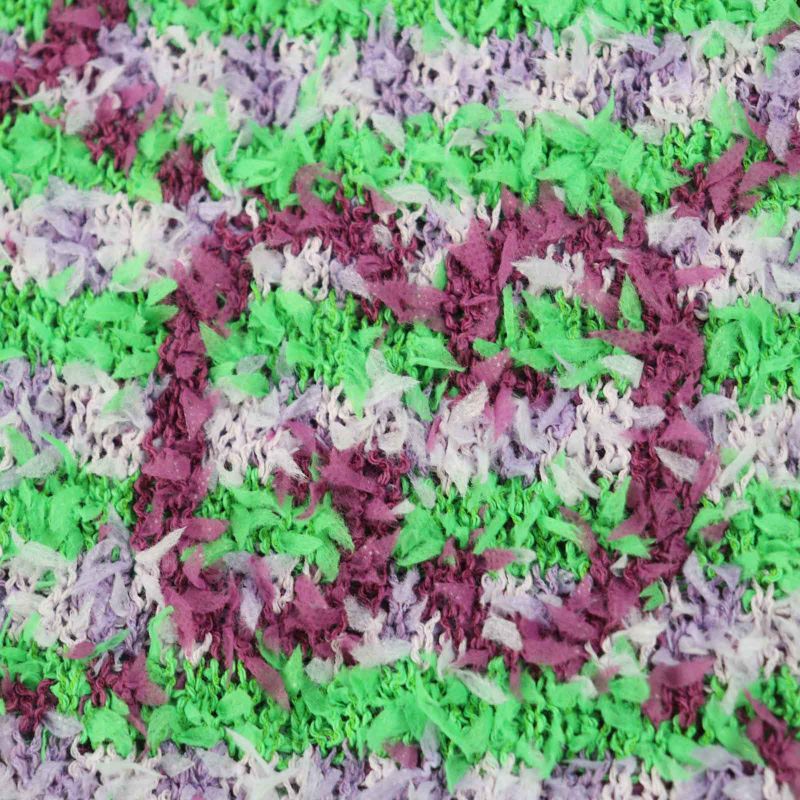 Gucci 695796 Giant GG Jacquard Short Sleeve Knit Pullover Purple Green M Made