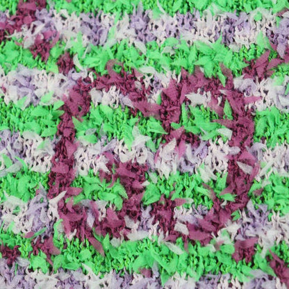 Gucci 695796 Giant GG Jacquard Short Sleeve Knit Pullover Purple Green M Made