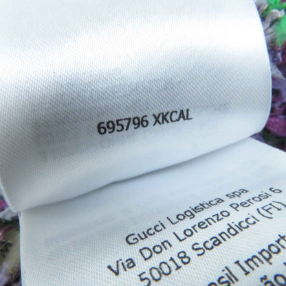 Gucci 695796 Giant GG Jacquard Short Sleeve Knit Pullover Purple Green M Made