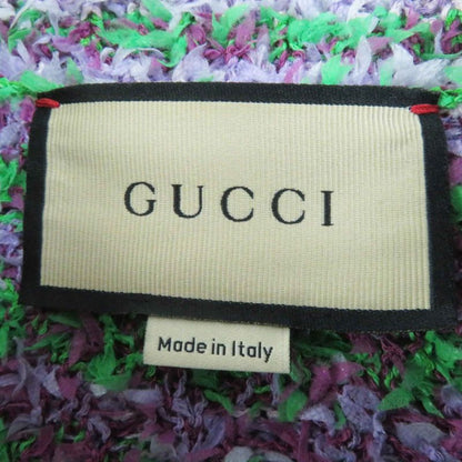 Gucci 695796 Giant GG Jacquard Short Sleeve Knit Pullover Purple Green M Made