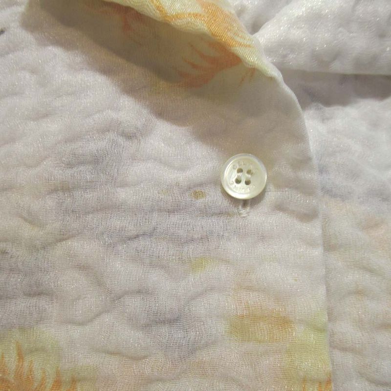 Celine Phoebe Period Flower Print Open Collar Shirt Size 36 White Women's Used