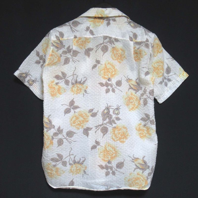 Celine Phoebe Period Flower Print Open Collar Shirt Size 36 White Women's Used