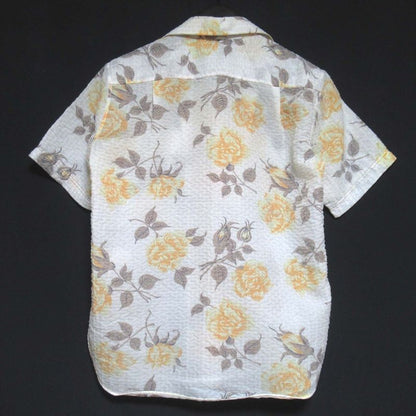 Celine Phoebe Period Flower Print Open Collar Shirt Size 36 White Women's Used