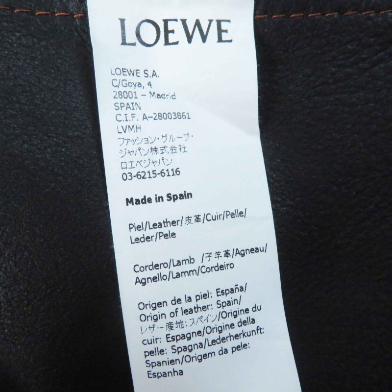 LOEWE S359330xbu Lambskin Turn-up Jacket With Logo Buttons Black Approx M With