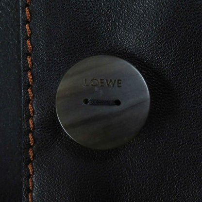 LOEWE S359330xbu Lambskin Turn-up Jacket With Logo Buttons Black Approx M With