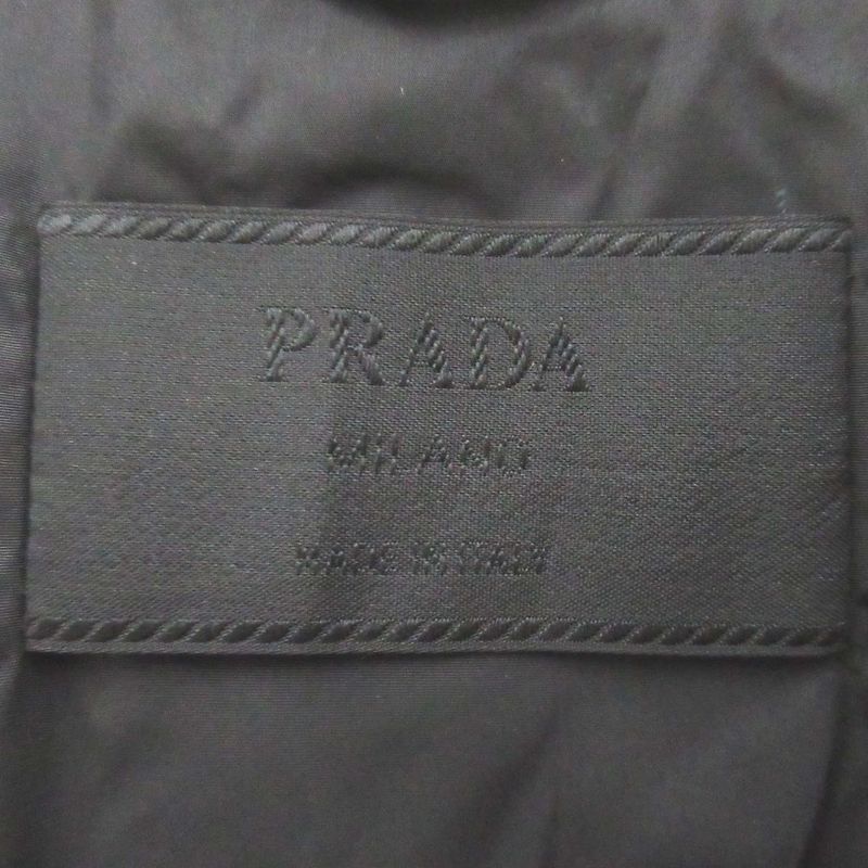 Prada Packable Nylon Stencil Collar Coat Size S Black Ladies Used