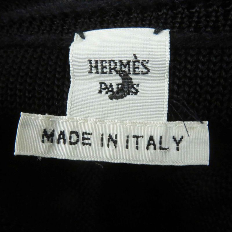 Hermes Camel Rayon Different Material Design Drape Collar Long Dress Black 38