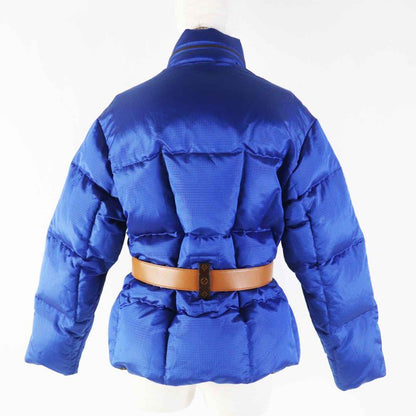 Louis Vuitton 23SS Belted Lined Monogram Down Jacket Blue 34 Hanger Made In