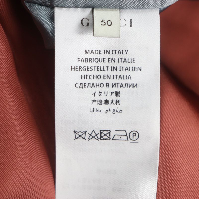 Gucci 535769 GG Diamond Wool Coat 100% Wool Long Double Chester Coat Black Red