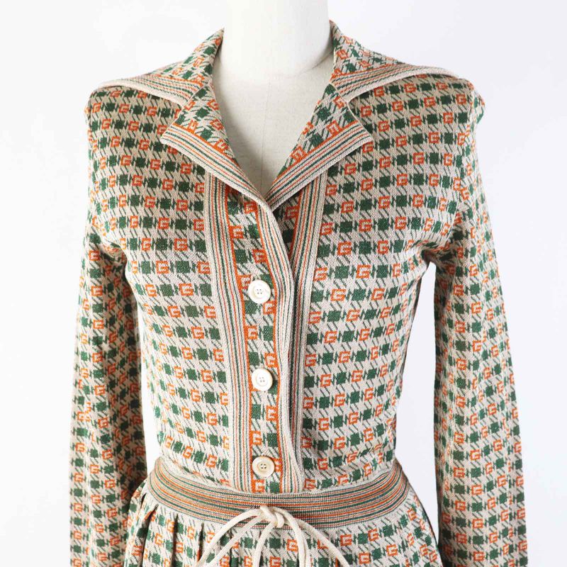 Gucci 21SS 632923 Viscose RAME Dress Waist Belt Maxi Dress/dress Multi XS Made