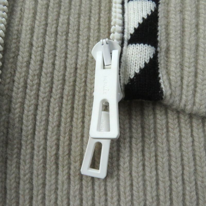 Hermes 23AW 3h2841dj 100% Silk Twill Raine Scarf Print Zip Up Knit Switch Long