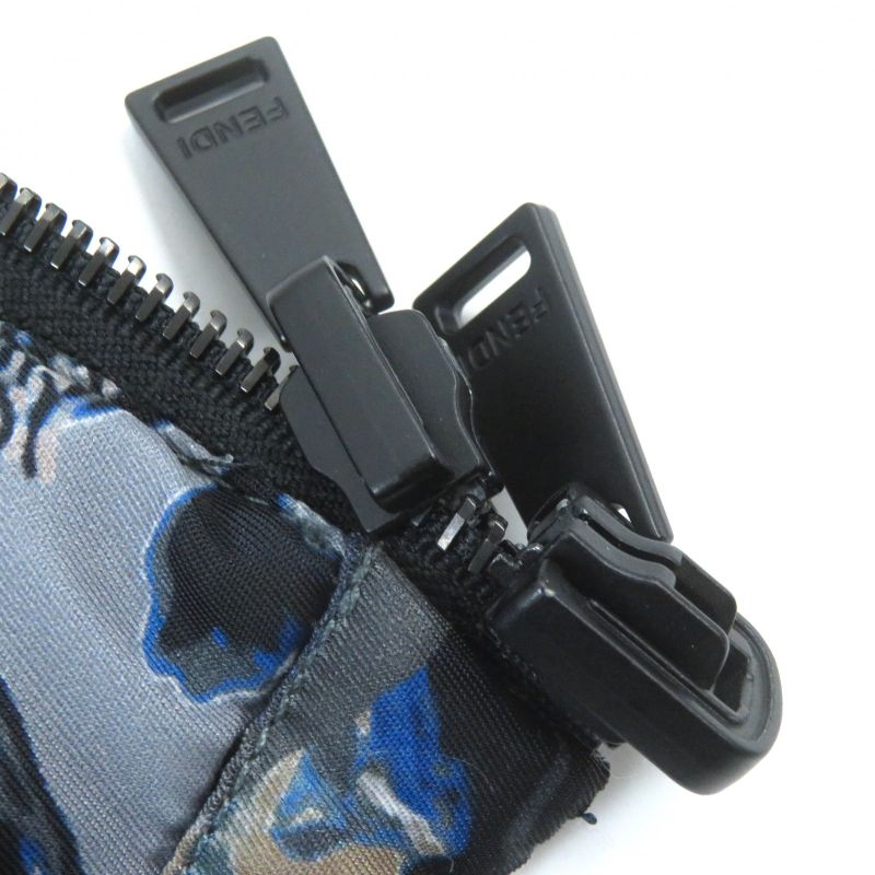 Fendi 2021 Fw1088 AIXY FF Logo Reversible Cotton Jacket Windbreaker Jacket Blue