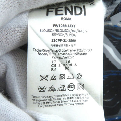 Fendi 2021 Fw1088 AIXY FF Logo Reversible Cotton Jacket Windbreaker Jacket Blue