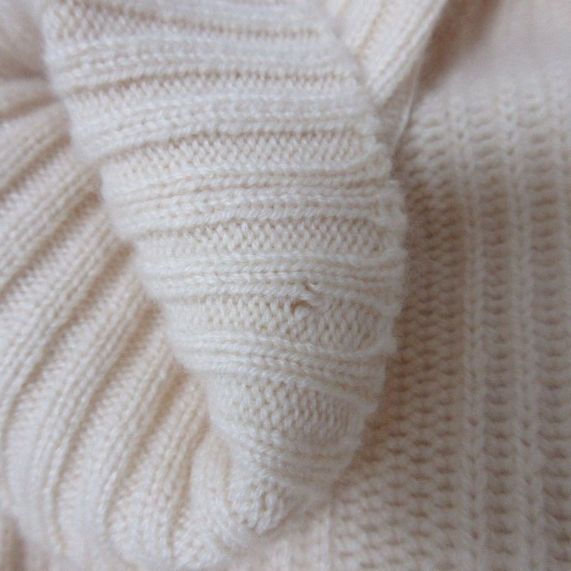 Good Celine 100% Cashmere Turtleneck Half Sleeve Ribbed Knit Sweater Size M