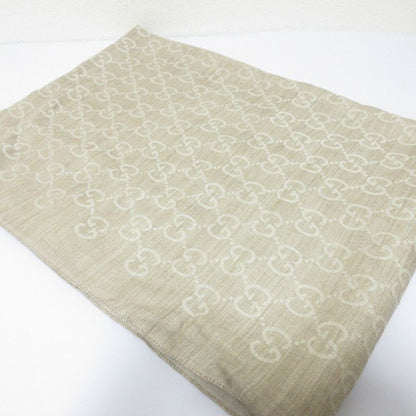 Gucci GG Pattern Wool and Silk Scarf Size 70 X 20cm (7.87in) Beige Ladies Used