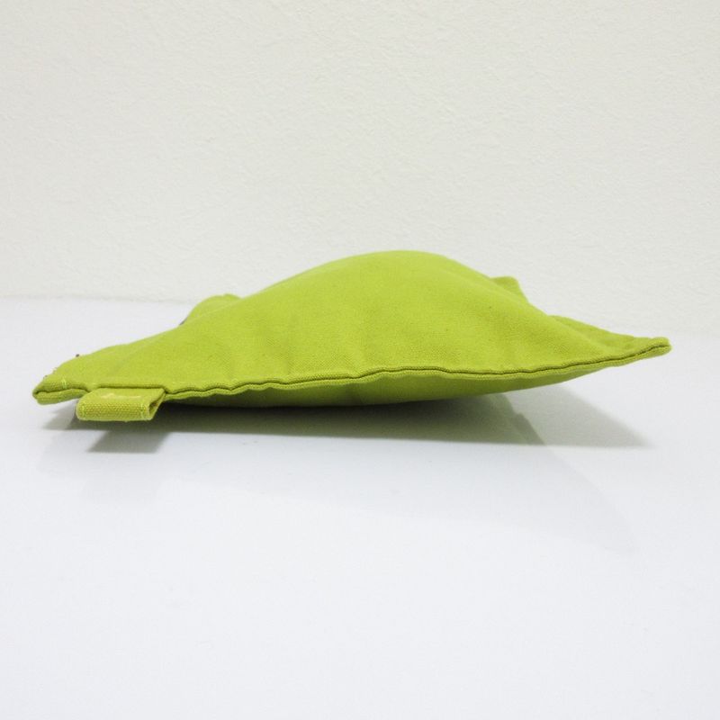 Hermes Bora Canvas Pouch Yellow Green Women Used