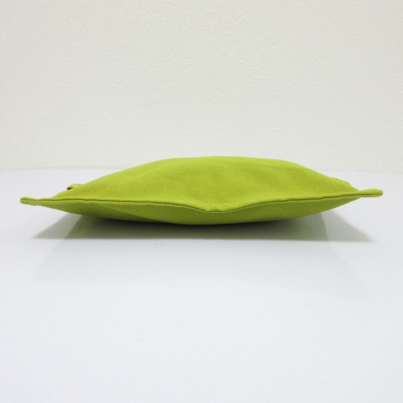 Hermes Bora Canvas Pouch Yellow Green Women Used