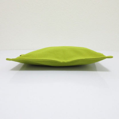 Hermes Bora Canvas Pouch Yellow Green Women Used