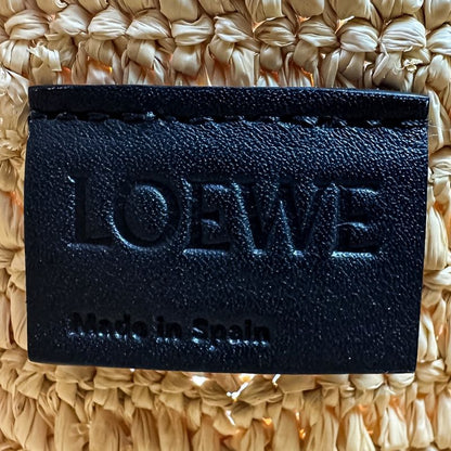 Loewe Raffia Flamenco Clutch Medium 2way Tote Bag Shoulder Bag Natural Black