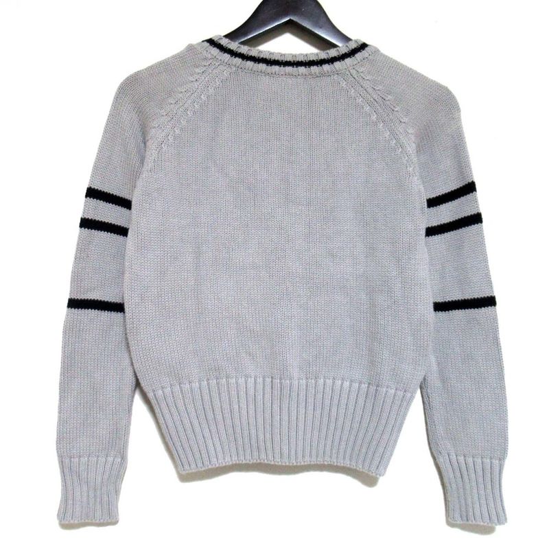 Christian Dior Rhinestone V-Neck Knit Sweater Kids Size 12a Gray Kids Used