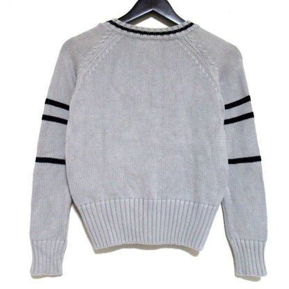 Christian Dior Rhinestone V-Neck Knit Sweater Kids Size 12a Gray Kids Used