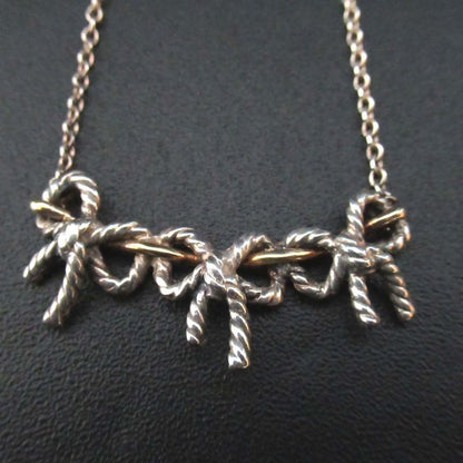 Tiffany & Co Tiffany & Co Triple Ribbon Necklace 925sv×750 Silver×gold Ladies