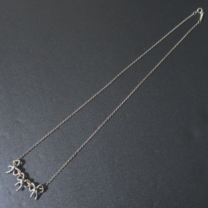 Tiffany & Co Tiffany & Co Triple Ribbon Necklace 925sv×750 Silver×gold Ladies