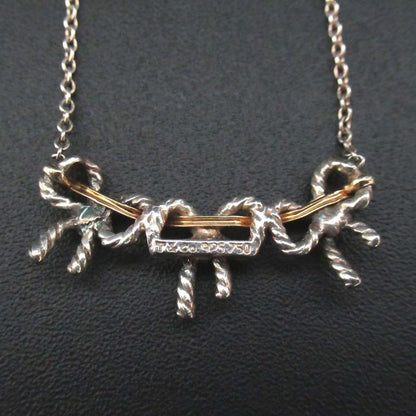 Tiffany & Co Tiffany & Co Triple Ribbon Necklace 925sv×750 Silver×gold Ladies