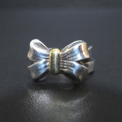 Tiffany & Co Tiffany & Co Ribbon Ring Size 12 925sv X 750 Silver X Gold Ladies