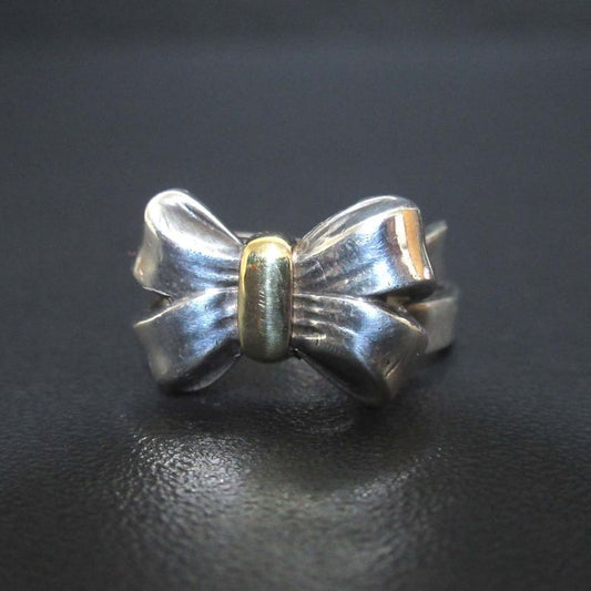 Tiffany & Co Tiffany & Co Ribbon Ring Size 12 925sv X 750 Silver X Gold Ladies