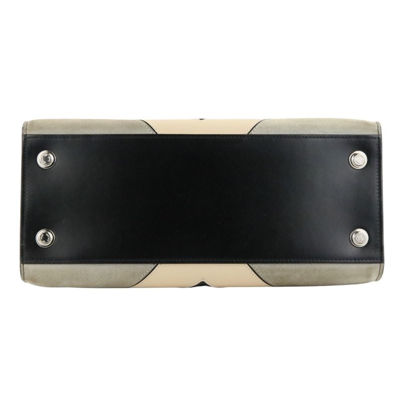 Louis Vuitton City Steamer MM V Stitch Leather Tote Bag Handbag Black Ladies