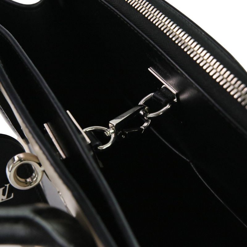 Louis Vuitton City Steamer MM V Stitch Leather Tote Bag Handbag Black Ladies