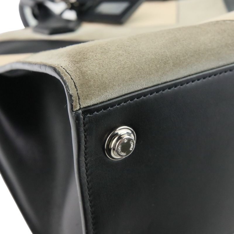 Louis Vuitton City Steamer MM V Stitch Leather Tote Bag Handbag Black Ladies