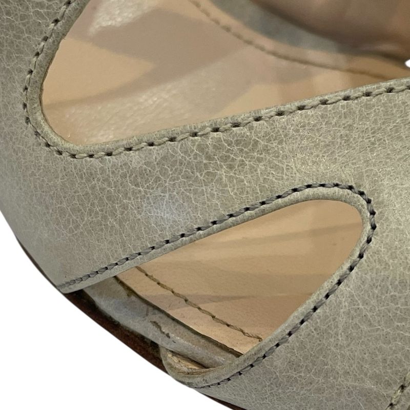 Good Prada Cross Design Square Toe Wedge Sole Sandals 38 25cm (9.84in) Equivalen