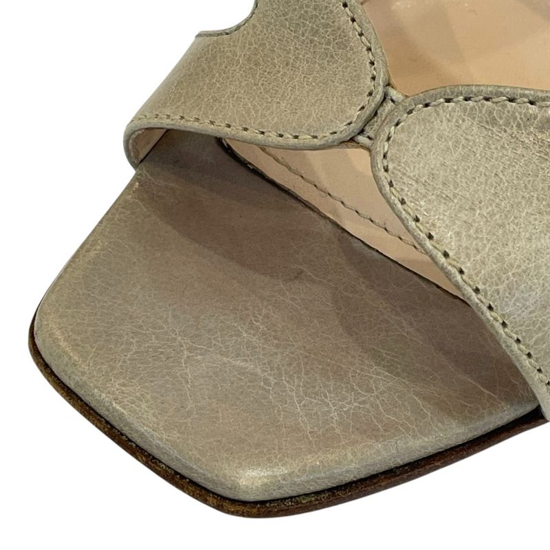 Good Prada Cross Design Square Toe Wedge Sole Sandals 38 25cm (9.84in) Equivalen