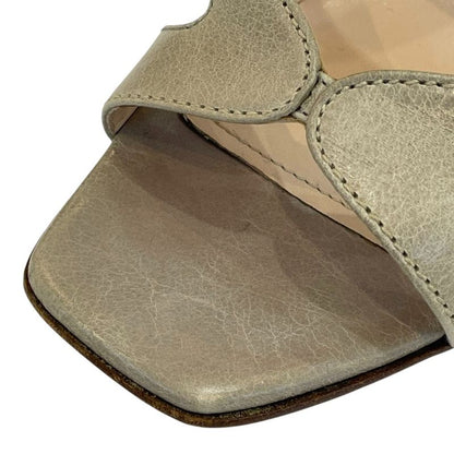 Good Prada Cross Design Square Toe Wedge Sole Sandals 38 25cm (9.84in) Equivalen