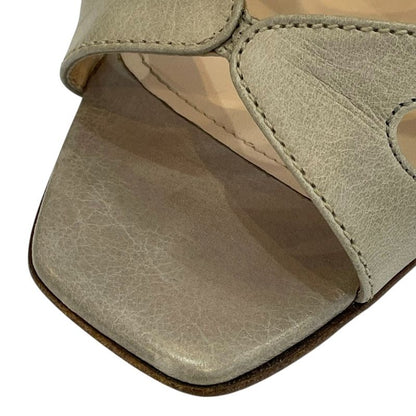 Good Prada Cross Design Square Toe Wedge Sole Sandals 38 25cm (9.84in) Equivalen