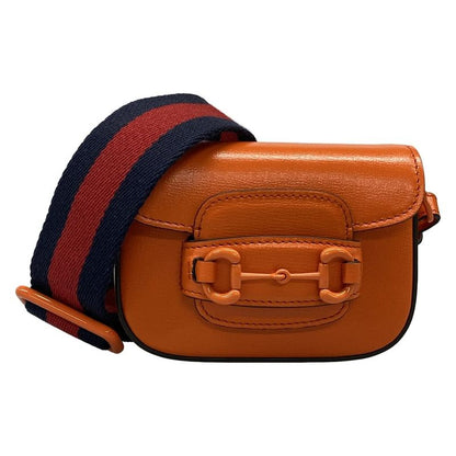 Gucci Shoulder Bag Horsebit 1955 Mini Bag 726863 Orange Leather