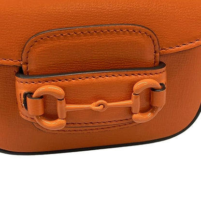 Gucci Shoulder Bag Horsebit 1955 Mini Bag 726863 Orange Leather