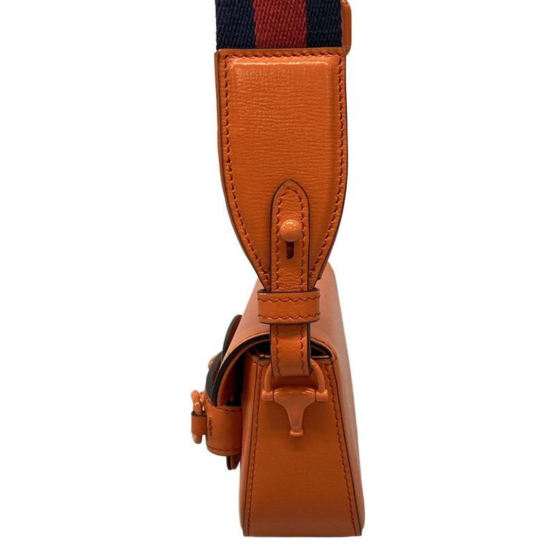 Gucci Shoulder Bag Horsebit 1955 Mini Bag 726863 Orange Leather