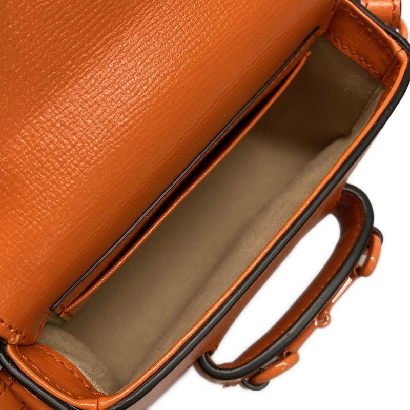 Gucci Shoulder Bag Horsebit 1955 Mini Bag 726863 Orange Leather