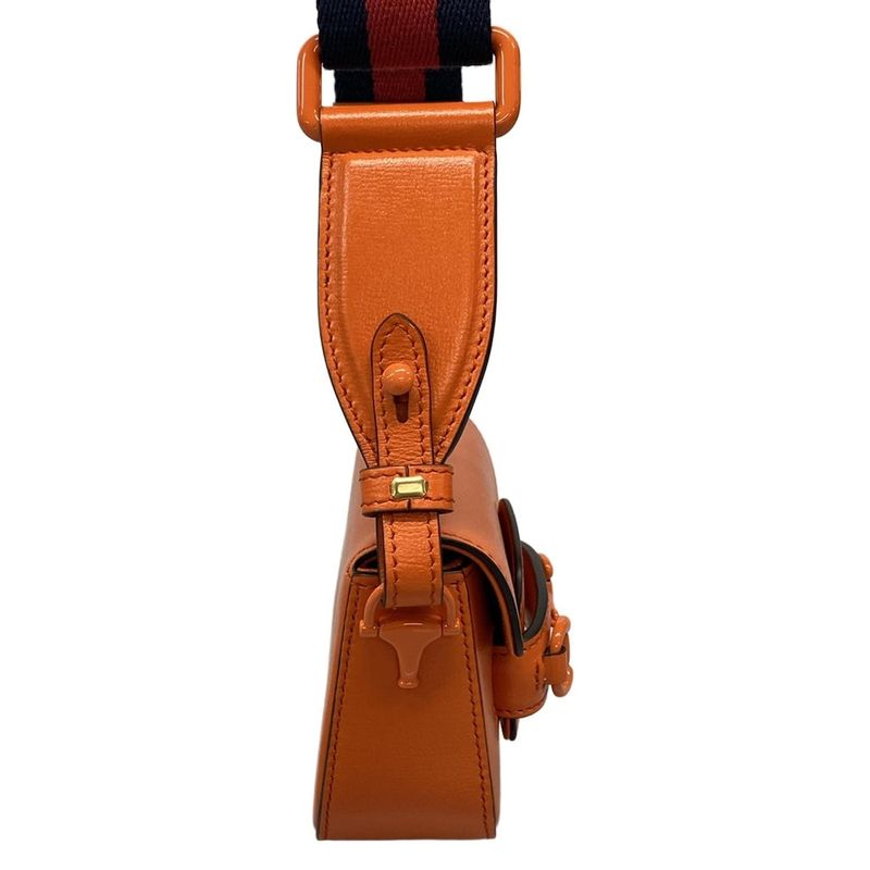 Gucci Shoulder Bag Horsebit 1955 Mini Bag 726863 Orange Leather