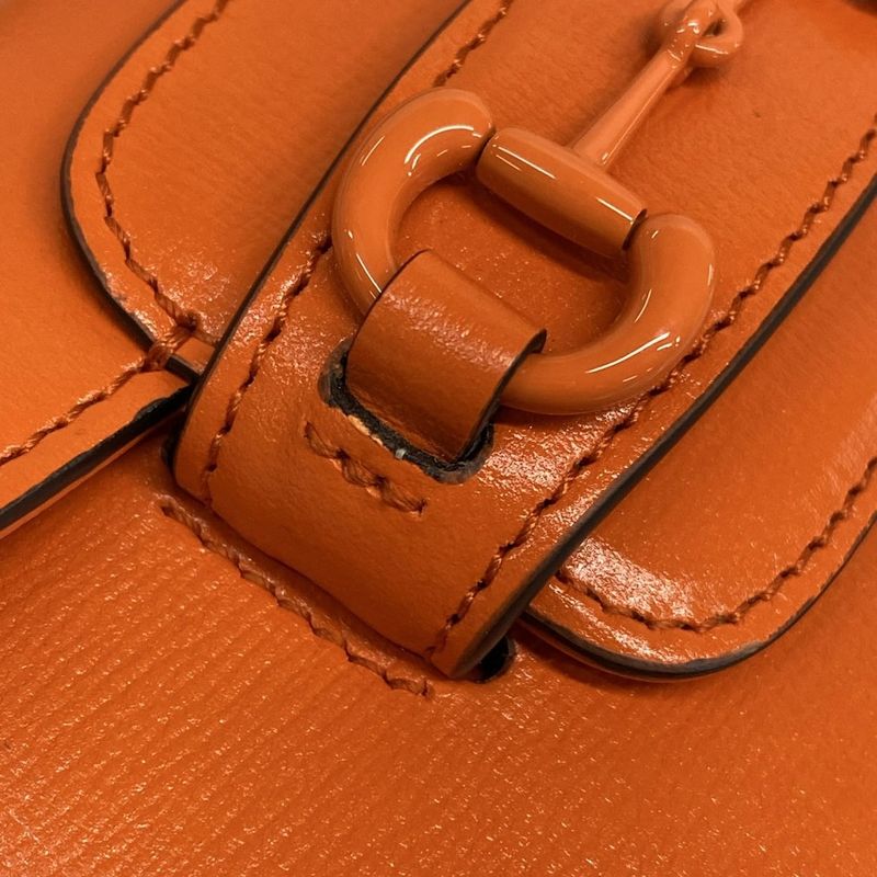 Gucci Shoulder Bag Horsebit 1955 Mini Bag 726863 Orange Leather