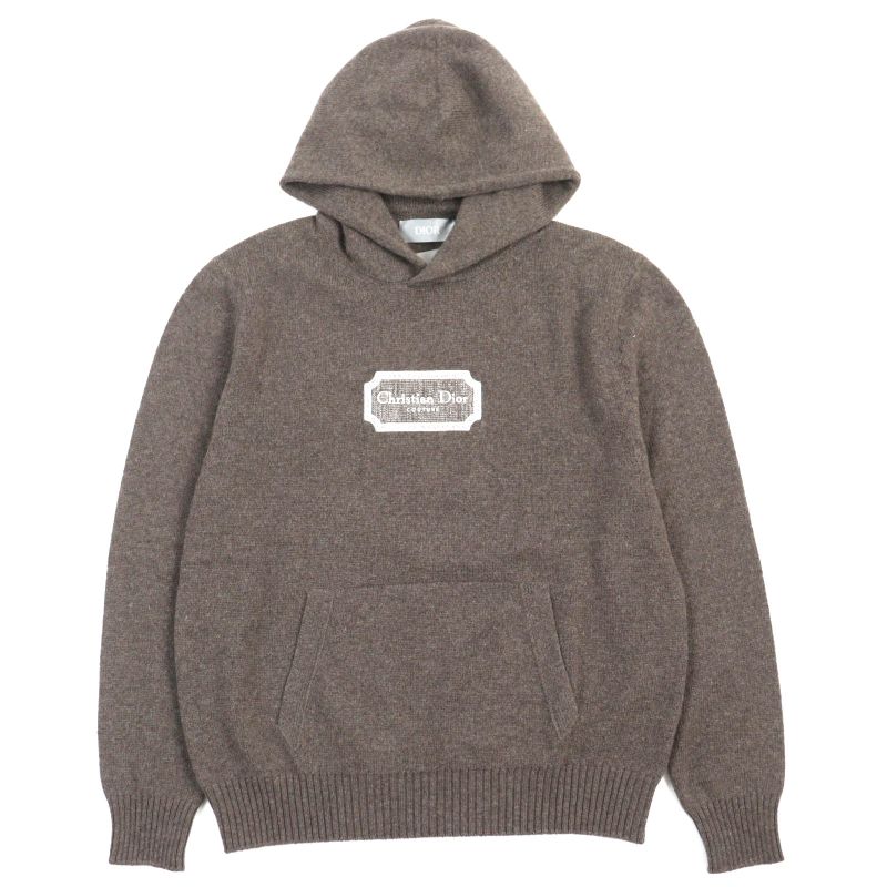 DIOR Homme 313m658at474 100% Cashmere Pullover Hoodie Knit Hoodie Brown M Made